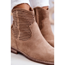 S.Barski Bottines en Daim pour Femme Compensées Cachées Beige Solène 8