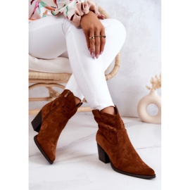 S.Barski Santiags Femme Daim Camel Devon brun 5