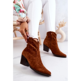S.Barski Santiags Femme Daim Camel Devon brun 6