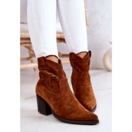 S.Barski Santiags Femme Daim Camel Devon brun 7