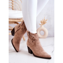S.Barski Bottes de cowboy en daim pour femmes Beige Devon 4