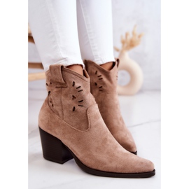 S.Barski Bottes de cowboy en daim pour femmes Beige Devon 7