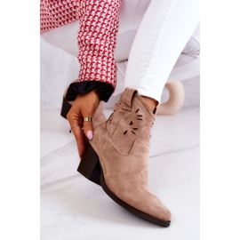 S.Barski Bottes de cowboy en daim pour femmes Beige Devon 8