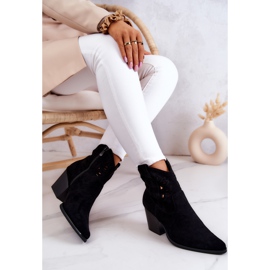 S.Barski Bottes de cowboy noires en daim pour femmes Devon le noir 5