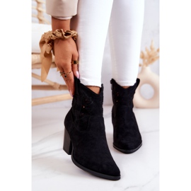 S.Barski Bottes de cowboy noires en daim pour femmes Devon le noir 1