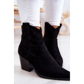 S.Barski Bottes de cowboy noires en daim pour femmes Devon le noir 7