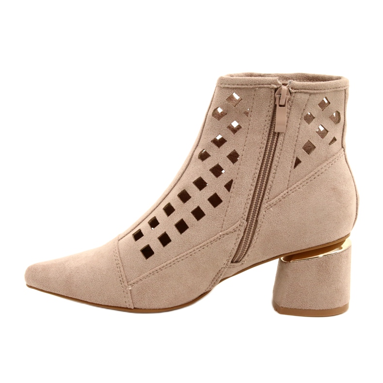 M.Daszyński Bottes femme ajourées Daszyński MR2168A-3 daim Beige 1