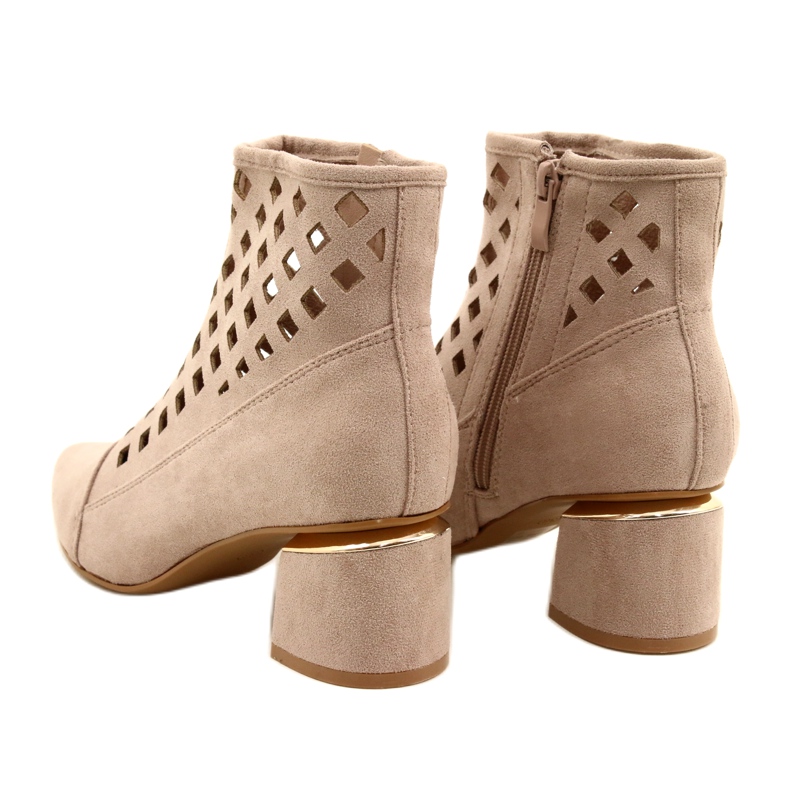 M.Daszyński Bottes femme ajourées Daszyński MR2168A-3 daim Beige 4
