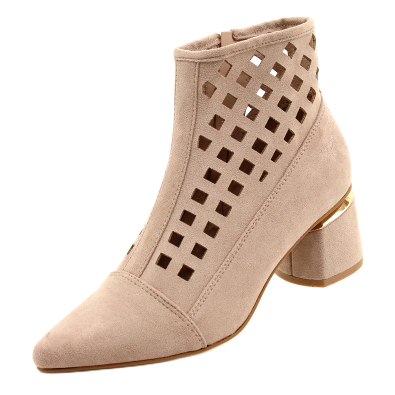 M.Daszyński Bottes femme ajourées Daszyński MR2168A-3 daim Beige 3