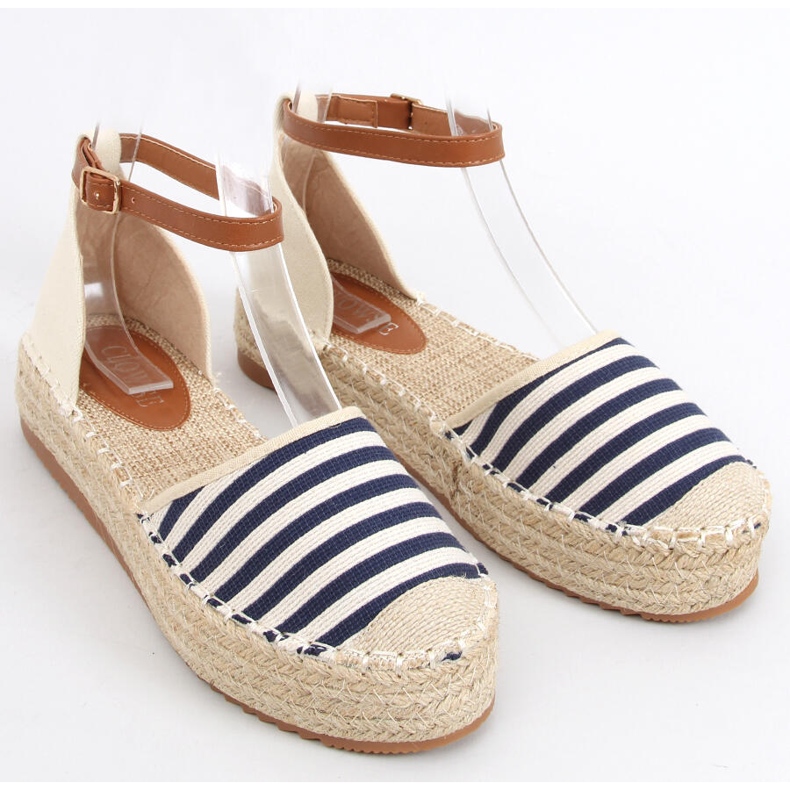 Espadrilles à rayures bleues Gema bleu marin 1