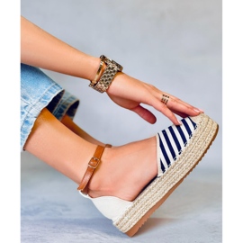 Espadrilles à rayures bleues Gema bleu marin 3
