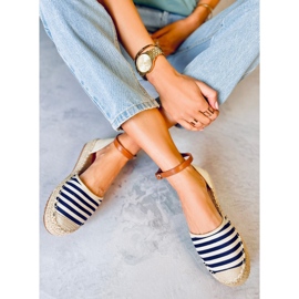 Espadrilles à rayures bleues Gema bleu marin 4