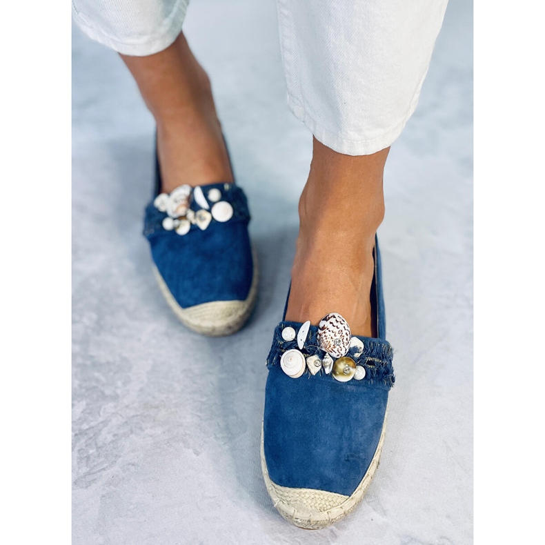Espadrilles bleues à coquillages Lola 2