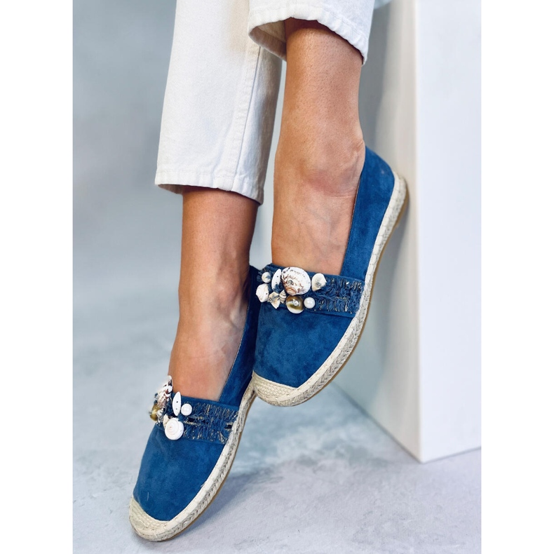 Espadrilles bleues à coquillages Lola 1