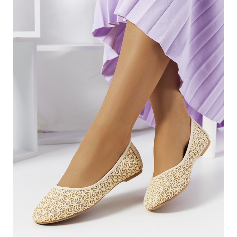 Ballerines en dentelle Chuwi brillante beige 1 Ballerines en dentelle Chuwi brillante beige 1