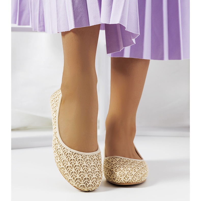 Ballerines en dentelle Chuwi brillante beige 2 Ballerines en dentelle Chuwi brillante beige 2