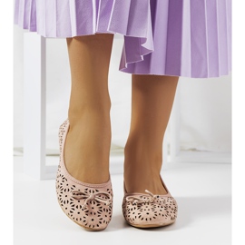 Ballerines ajourées Betta rose 2