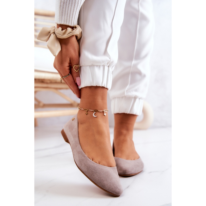 Ballerines en Daim pour Femme Maciejka 04100-42 Beige 1