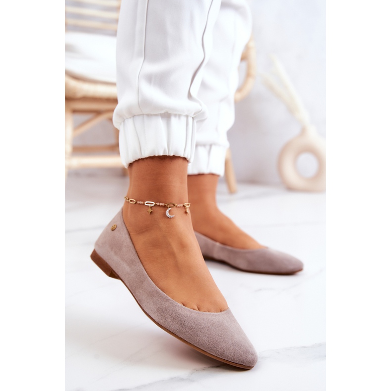 Ballerines en Daim pour Femme Maciejka 04100-42 Beige 2