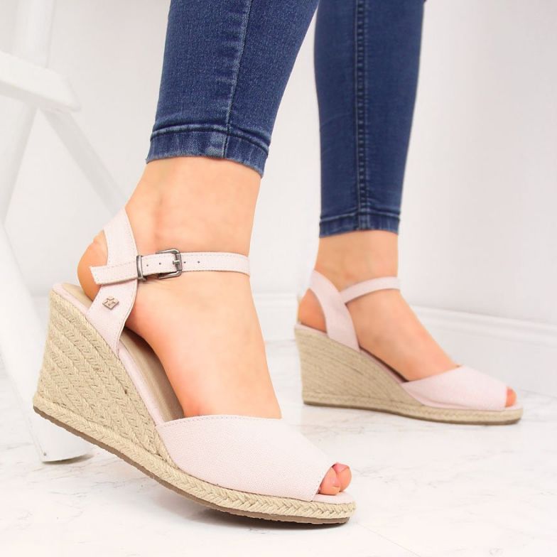 Sandales compensées Big Star W HH274832 rose 2