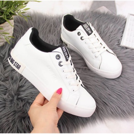 Baskets basses en cuir écologique Big Star W II274031 blanc blanche 1 Baskets basses en cuir écologique Big Star W II274031 blanc blanche 1