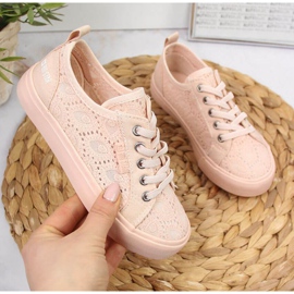 Baskets à lacets Big Star Jr JJ374006 rose clair 1 Baskets à lacets Big Star Jr JJ374006 rose clair 1