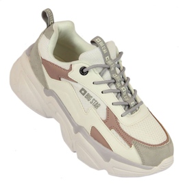 Chaussures de sport sur la plate-forme Big Star W HH274255 blanc blanche gris 1