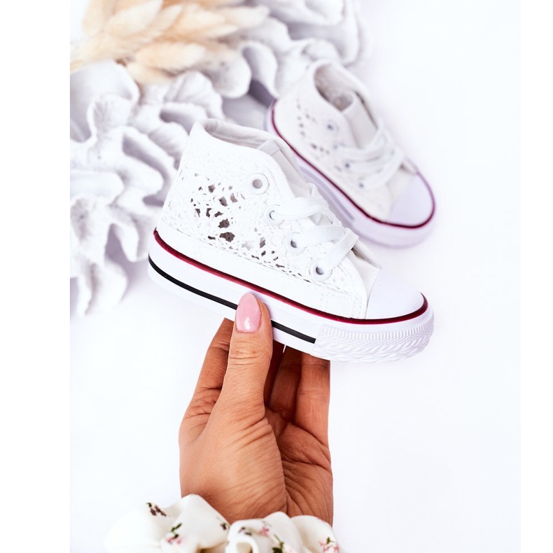 Baskets Montantes Enfant Avec Dentelle Blanc Roly-Poly 4
