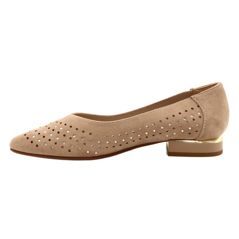 M.Daszyński Ballerines ajourées à paillettes Daszyński SA201-1 Beige 1