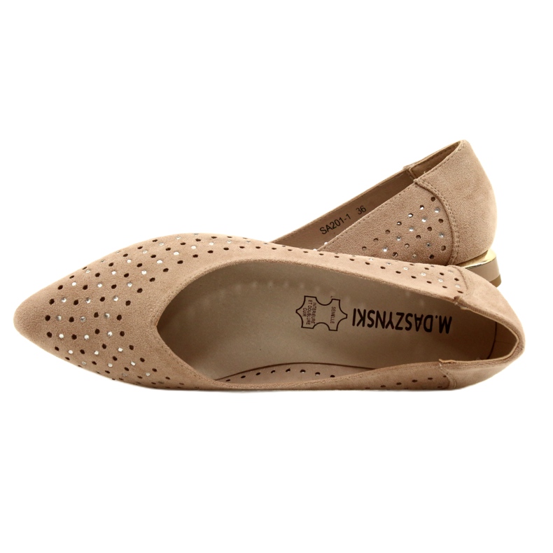 M.Daszyński Ballerines ajourées à paillettes Daszyński SA201-1 Beige 4