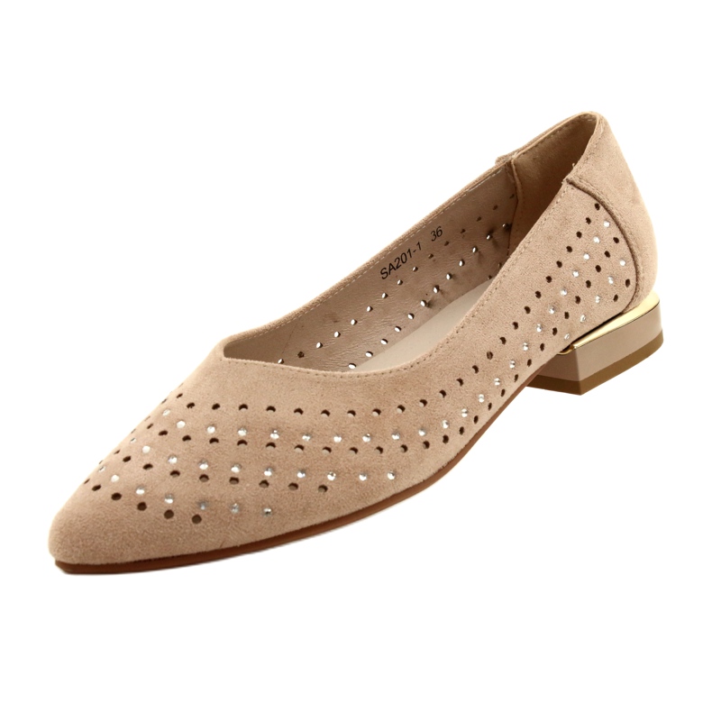 M.Daszyński Ballerines ajourées à paillettes Daszyński SA201-1 Beige 3