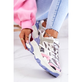 Baskets Sport en Cuir pour Femme GOE JJ2N4090 Multicolore blanc violet rose gris 1