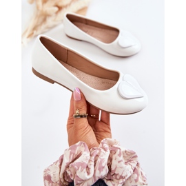 Vinceza Ballerines Enfant Laquées Avec Coeur Blanc Corty blanche 2