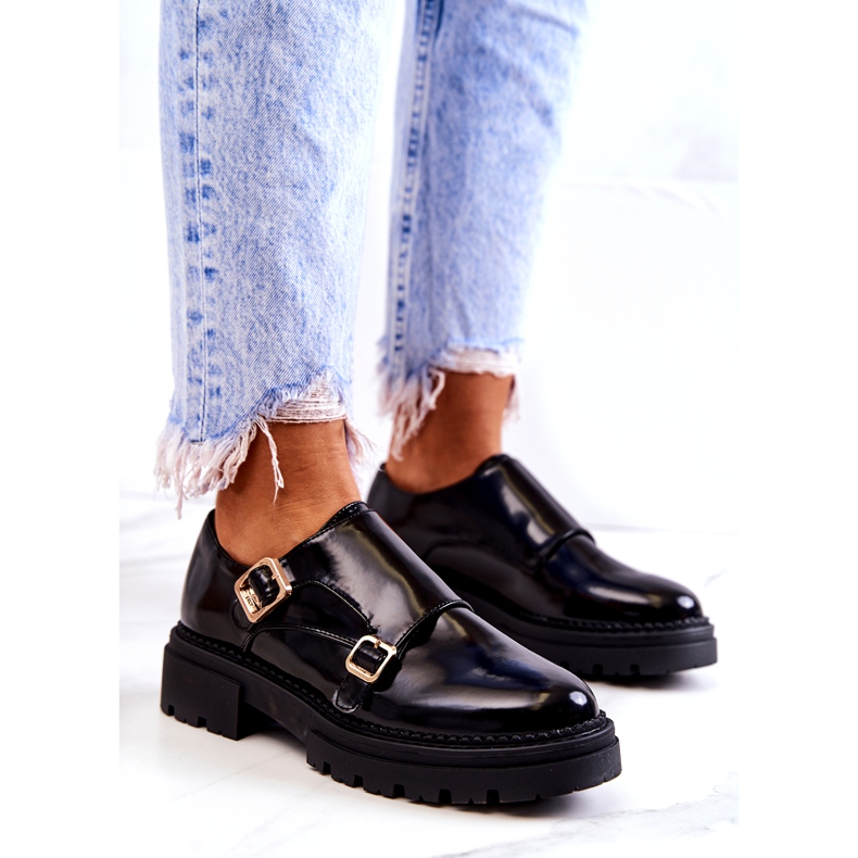 PL5 Chaussures En Cuir Avec Boucle La.Fi Noir Leonie 1