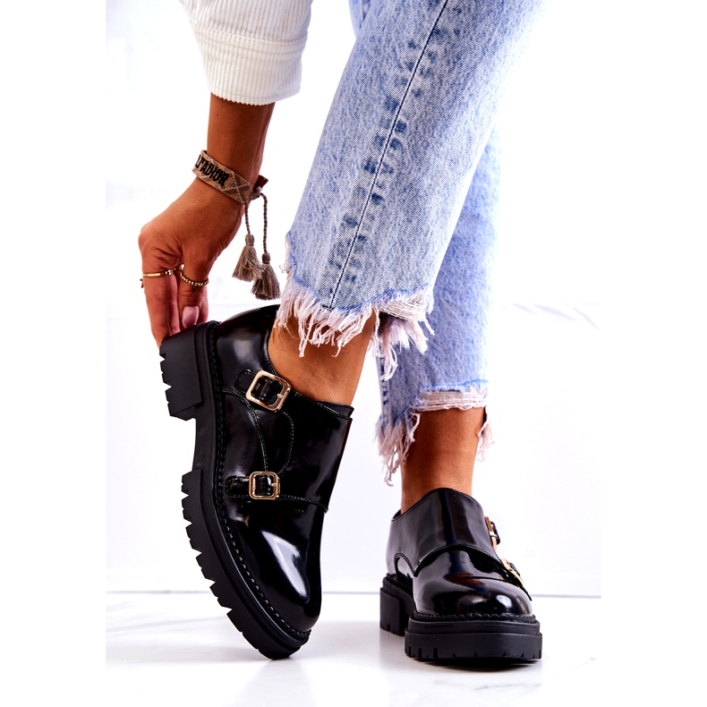 PL5 Chaussures En Cuir Avec Boucle La.Fi Noir Leonie le noir 2