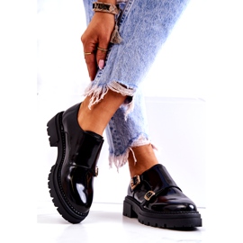 PL5 Chaussures En Cuir Avec Boucle La.Fi Noir Leonie le noir 3