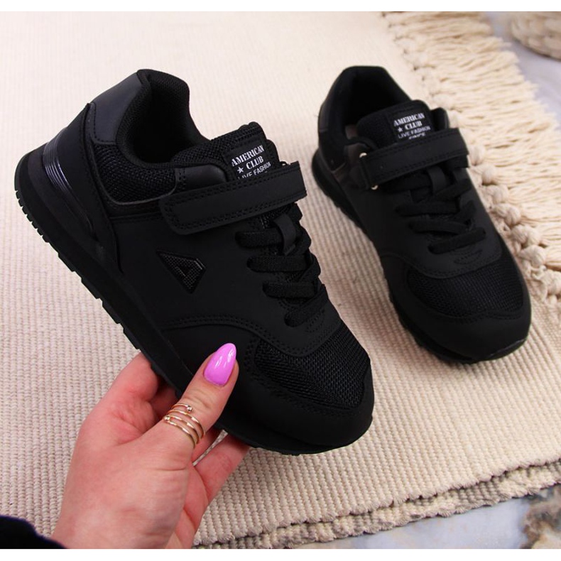 Chaussures velcro American Club Jr AM788A noir le noir 1