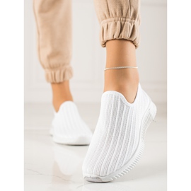 TRENDI Baskets à enfiler confortables blanc 1