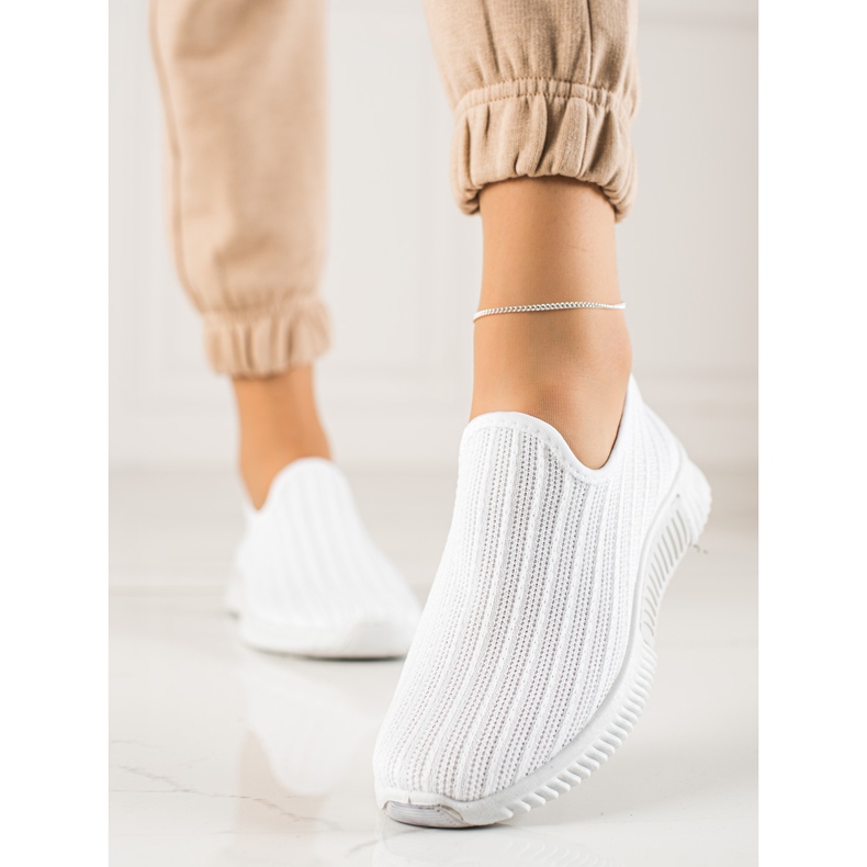 TRENDI Baskets à enfiler confortables blanc 1