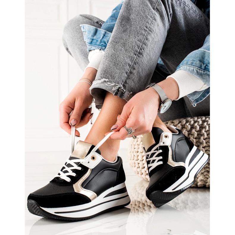 TRENDI Baskets élégantes le noir 1