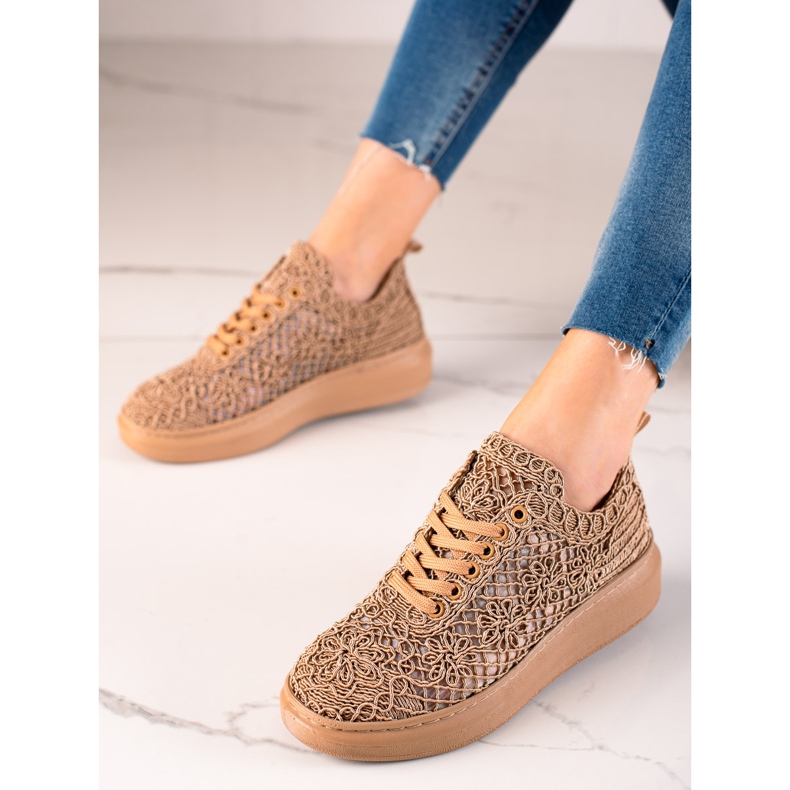 ARTIKER Baskets ajourées sur la plateforme beige 1