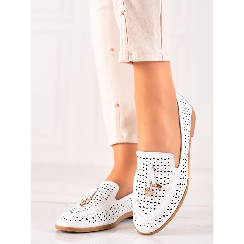 Goodin Mocassins En Cuir Avec Ornement blanc 1