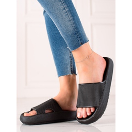 TRENDI Pantoufles Noires 2