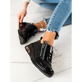 Goodin Baskets en cuir avec fermeture éclair le noir 2