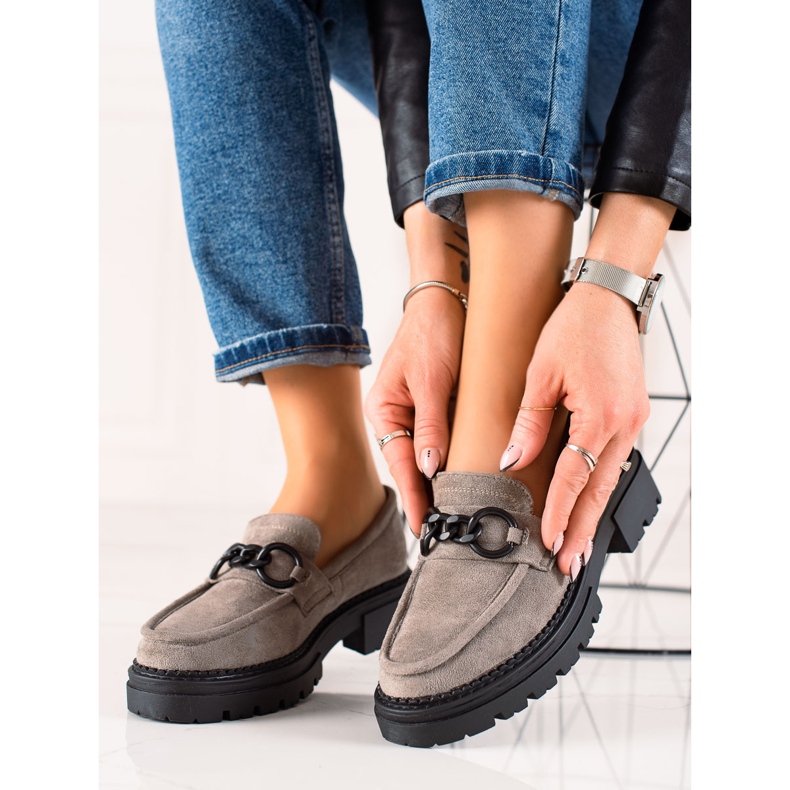 Mocassins à la mode sur la plateforme LA.FI gris 1