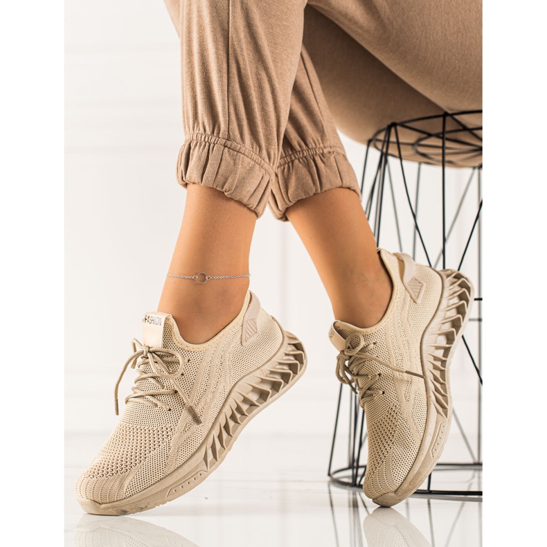 TRENDI Baskets beige clair 2