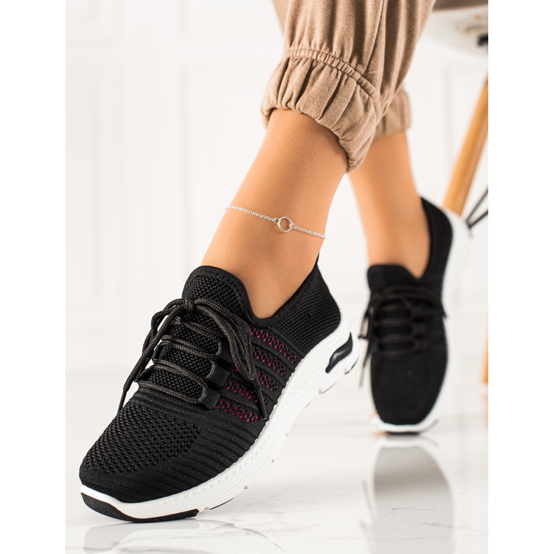 TRENDI Chaussures de sport à enfiler le noir 1