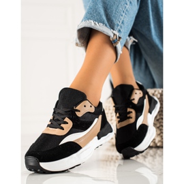 TRENDI Baskets confortables NOIR ET BEIGE 1
