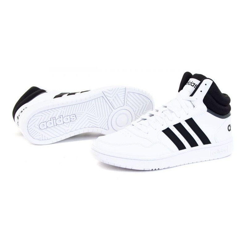 Chaussures Adidas Hoops 3.0 Mid M GW3019 blanche 1 Chaussures Adidas Hoops 3.0 Mid M GW3019 blanche 1
