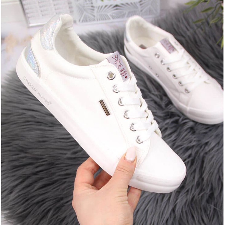 Textile Cross Jeans W JJ2R4038C baskets blanches argent 1